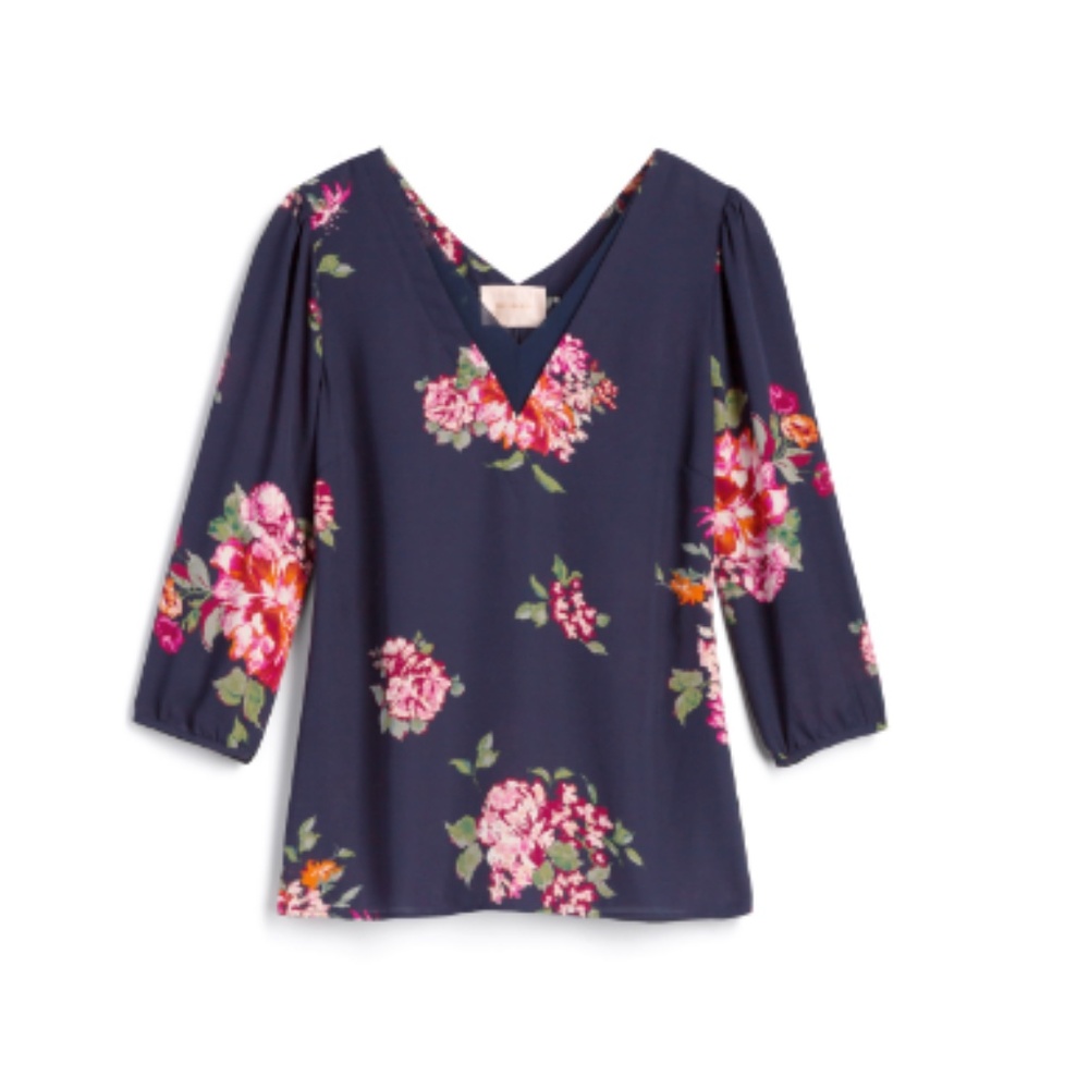 SKIES ARE BLUE Nelby V-Neck Blouse I SIZE: LP